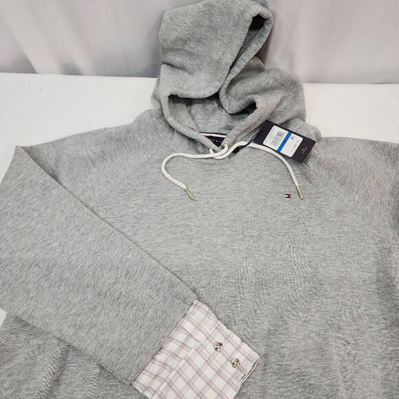Tommy Hilfiger Size XL Grey Pullover Logo Sweatshirt Hoodie NWT - Picture 7 of 7